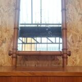 Bamboo turned wooden mirror