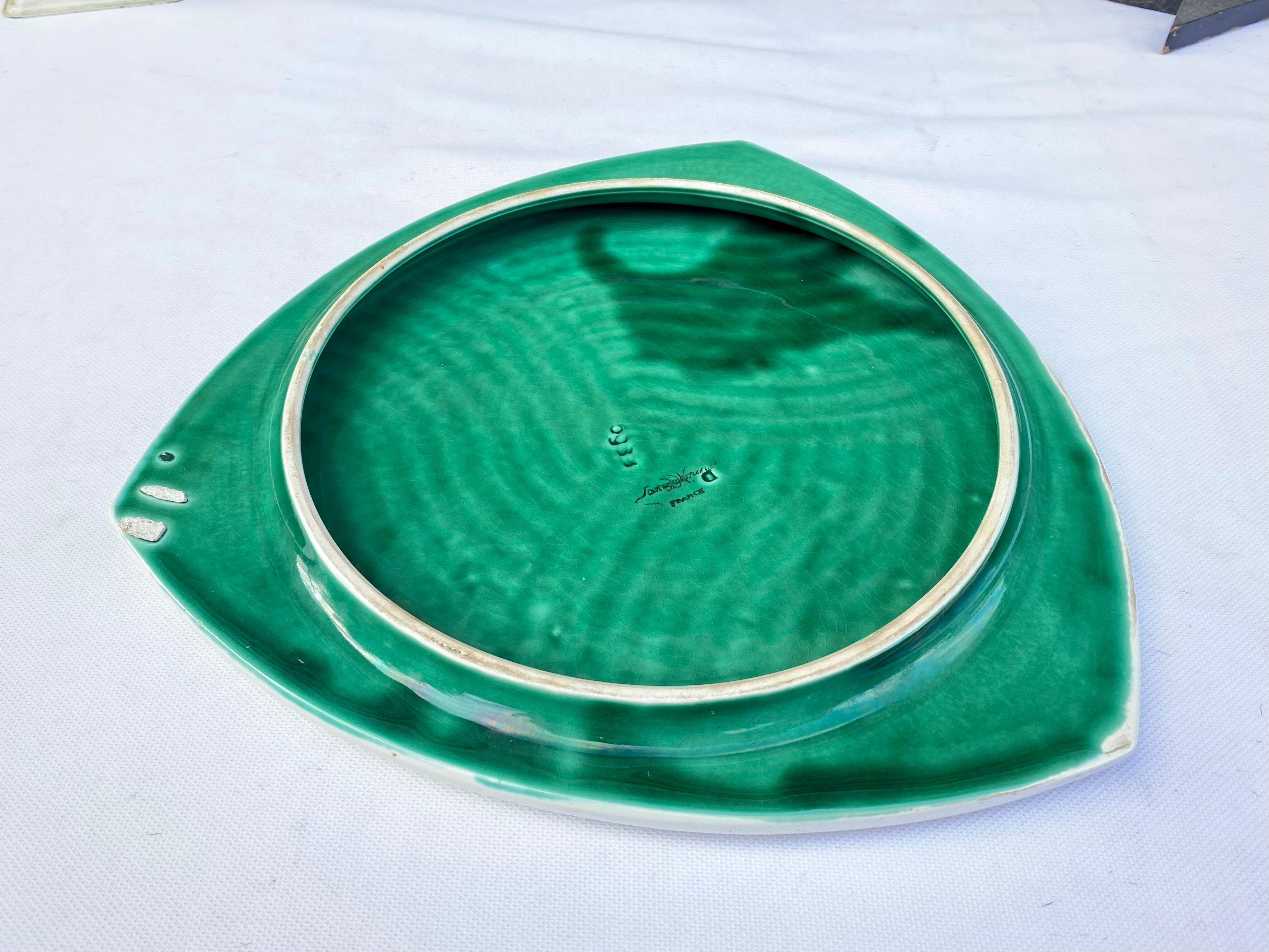 Ceramic table mat of Sarreguemines vintage design 60s