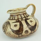 Italian mid century ceramic vase jug signed vitali handmade 1970s