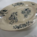 Plat ovale en porcelaine longwy signé yeho