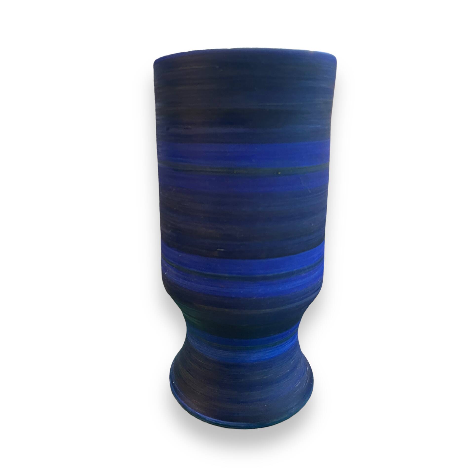Georges Cueille Blue Vase with Rotating Decor