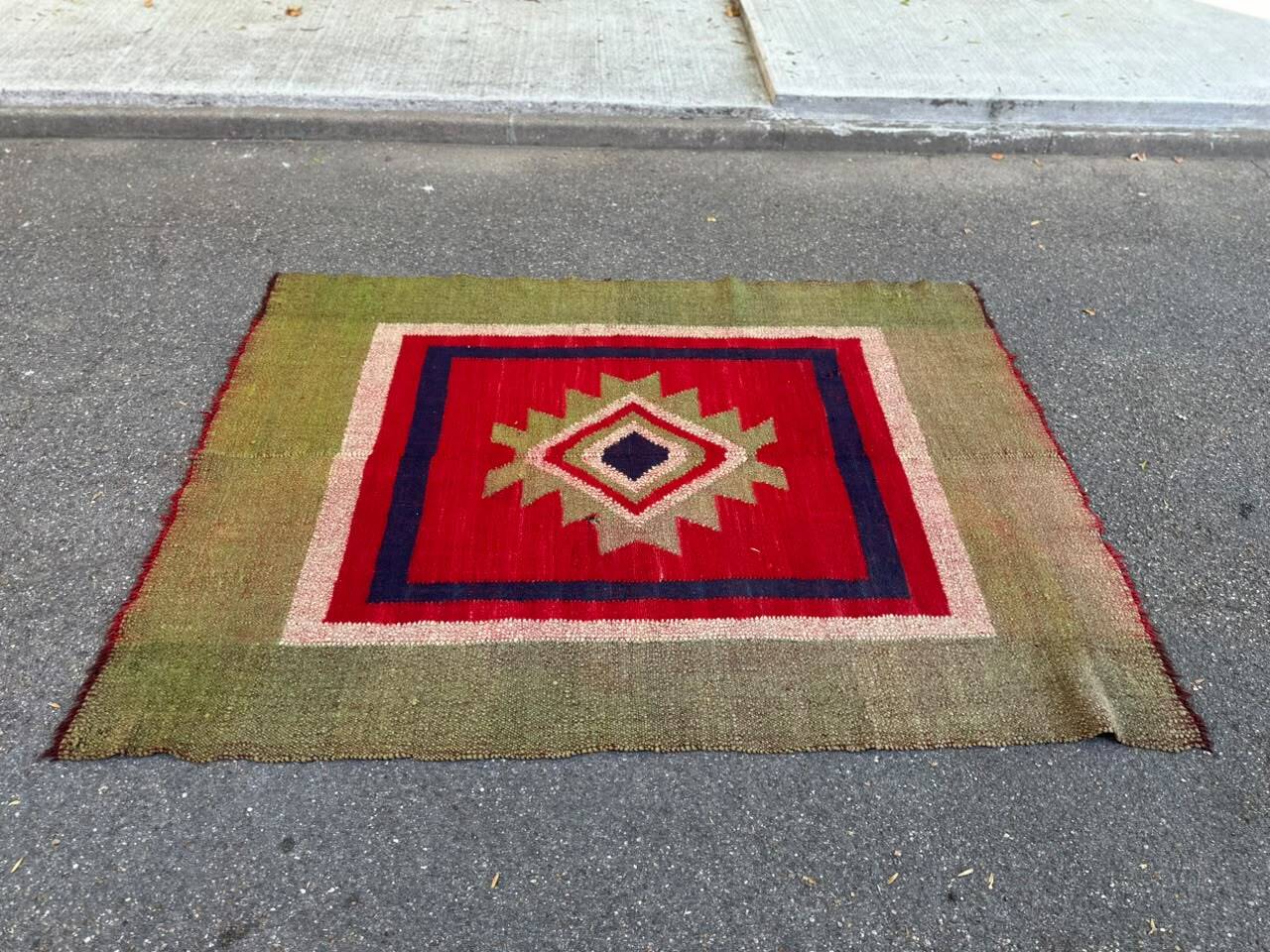 Large Vintage Scandinavian Wool Rug (156x210 cm) – 70s Style