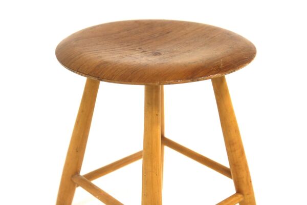 Tabouret scandinave en teck, NESTO, Suède, 1960