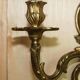 Pair of antique wall sconces from the 1920s in gilded bronze.