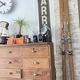 Pair of vintage Rossignol Hickory wooden skis