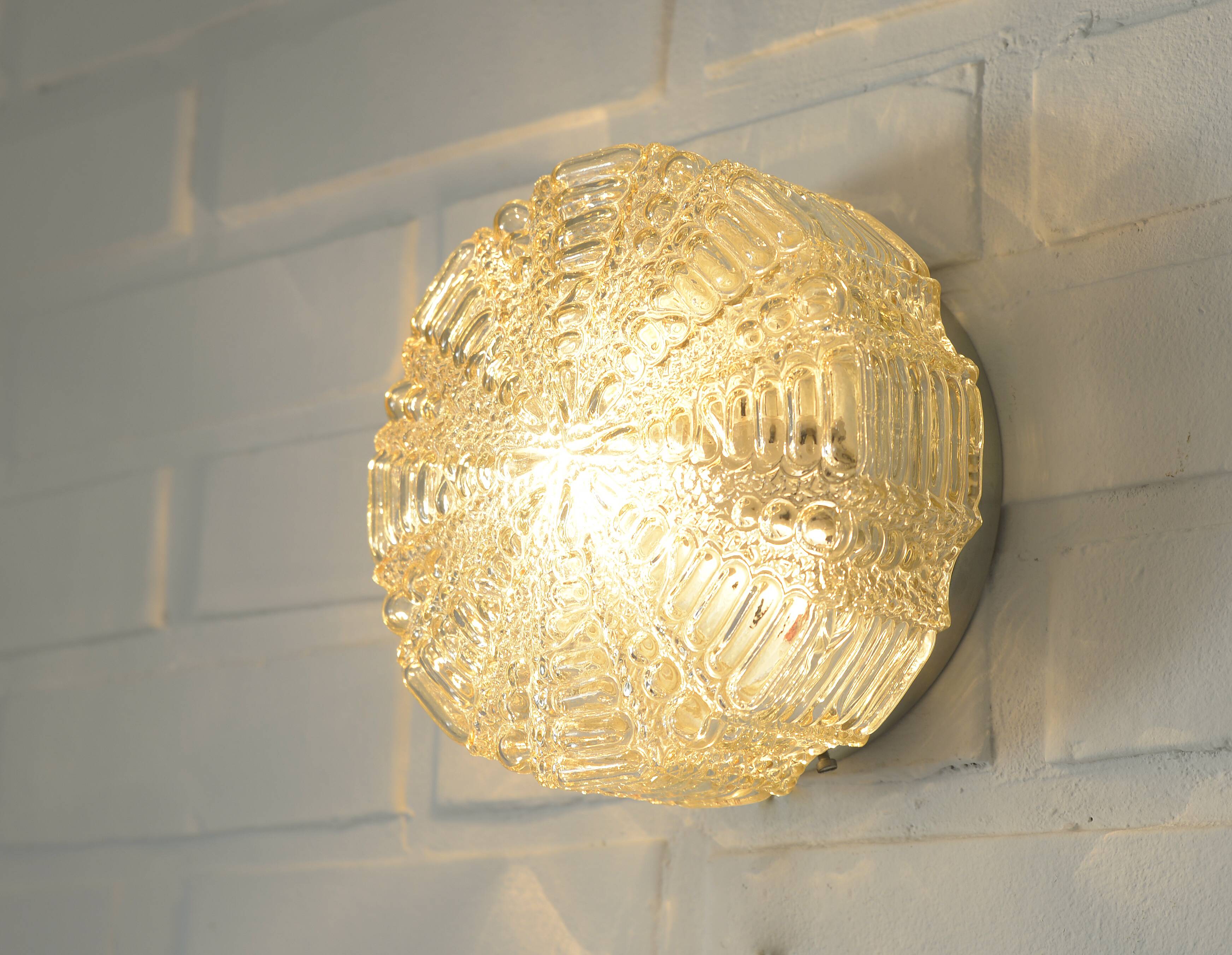Pair of Wall Sconces / Vintage Ceiling Light / Flush Mount Fixtures 1970's
