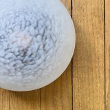 Antique wall ceiling light Clichy white glass semi-spherical