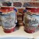 Paire de vases en barbotine