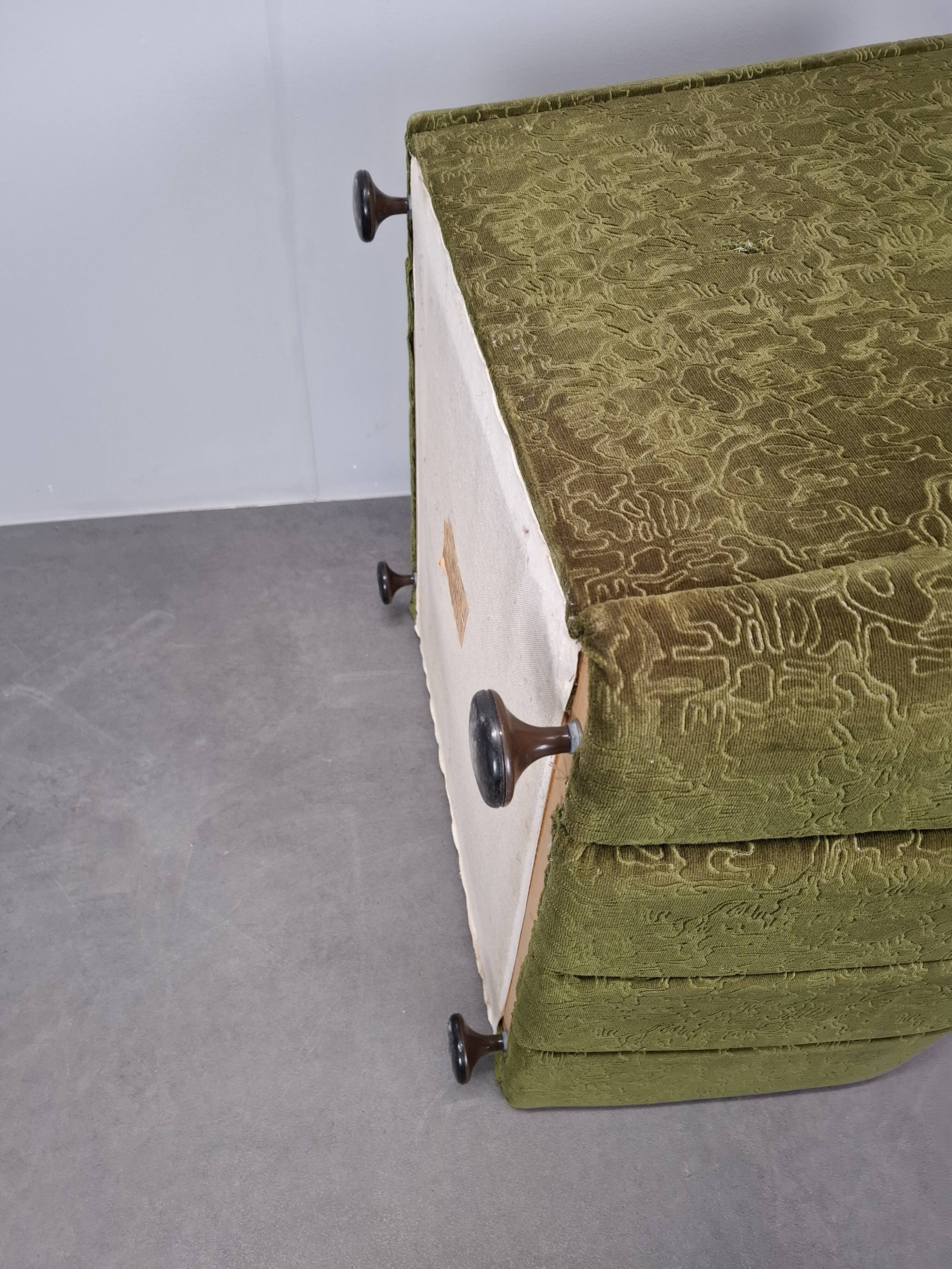 Mid-Century Czechoslovak Green Plush Armchair, 1970s