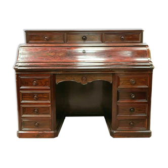 Napoleon III desk in rosewood with caissons and bleachers XIX century