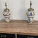 Ceramic lamp and vintage brass