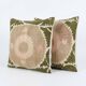 Set of 2 vintage embroidered cushion covers 61x61 cm