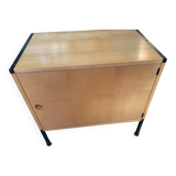 Storage furniture in ash and lacquered metal