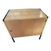 Meuble d'appoint en frêne et métal laqué