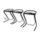 Set of three bar stools black and chrome of Thema Italy to the 1970s