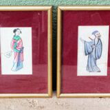 Pair of gouaches on rice paper, Chinese school of the 19th century.