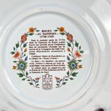 Set of 6 dessert plates Gien model Rouen Sainfoin, 1990