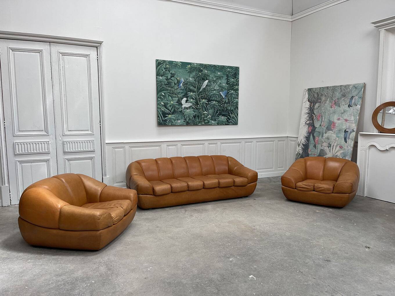 Burov leather living room set