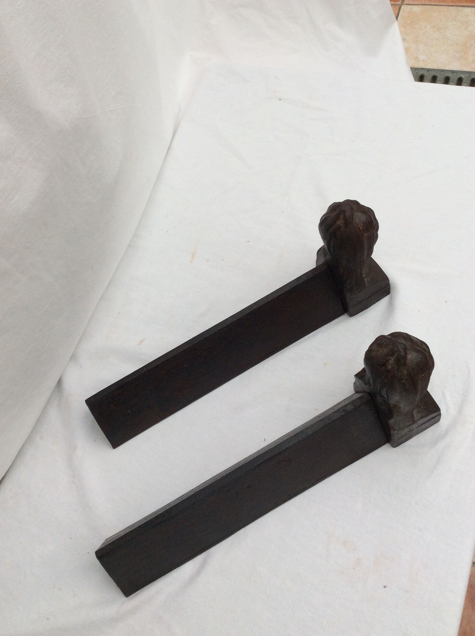 Old pair of iron channels