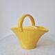 Small vintage ceramic basket with woven handle - Digoin & Sarreguemines