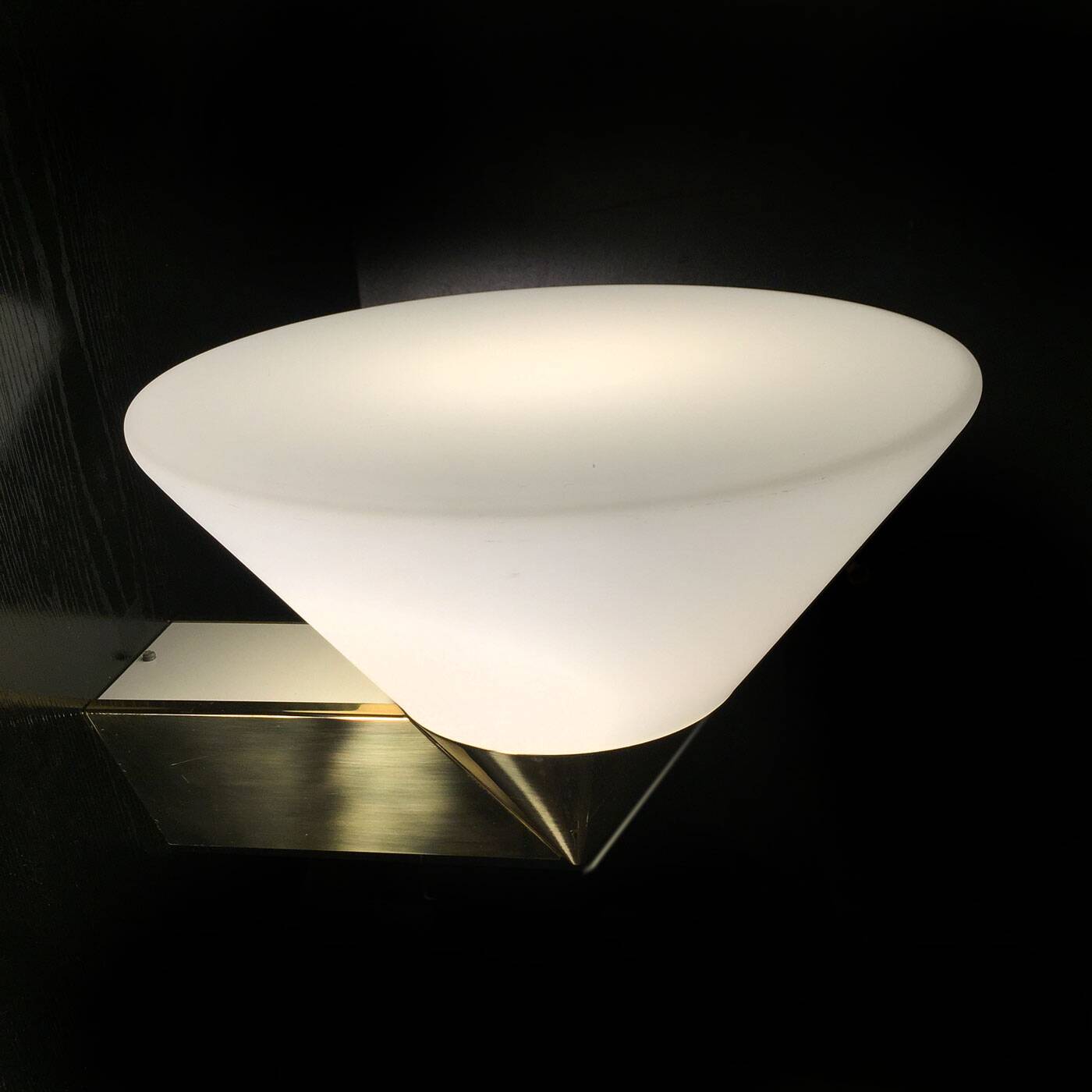 Brass and opaline wall lamp Limburg Germany 1970