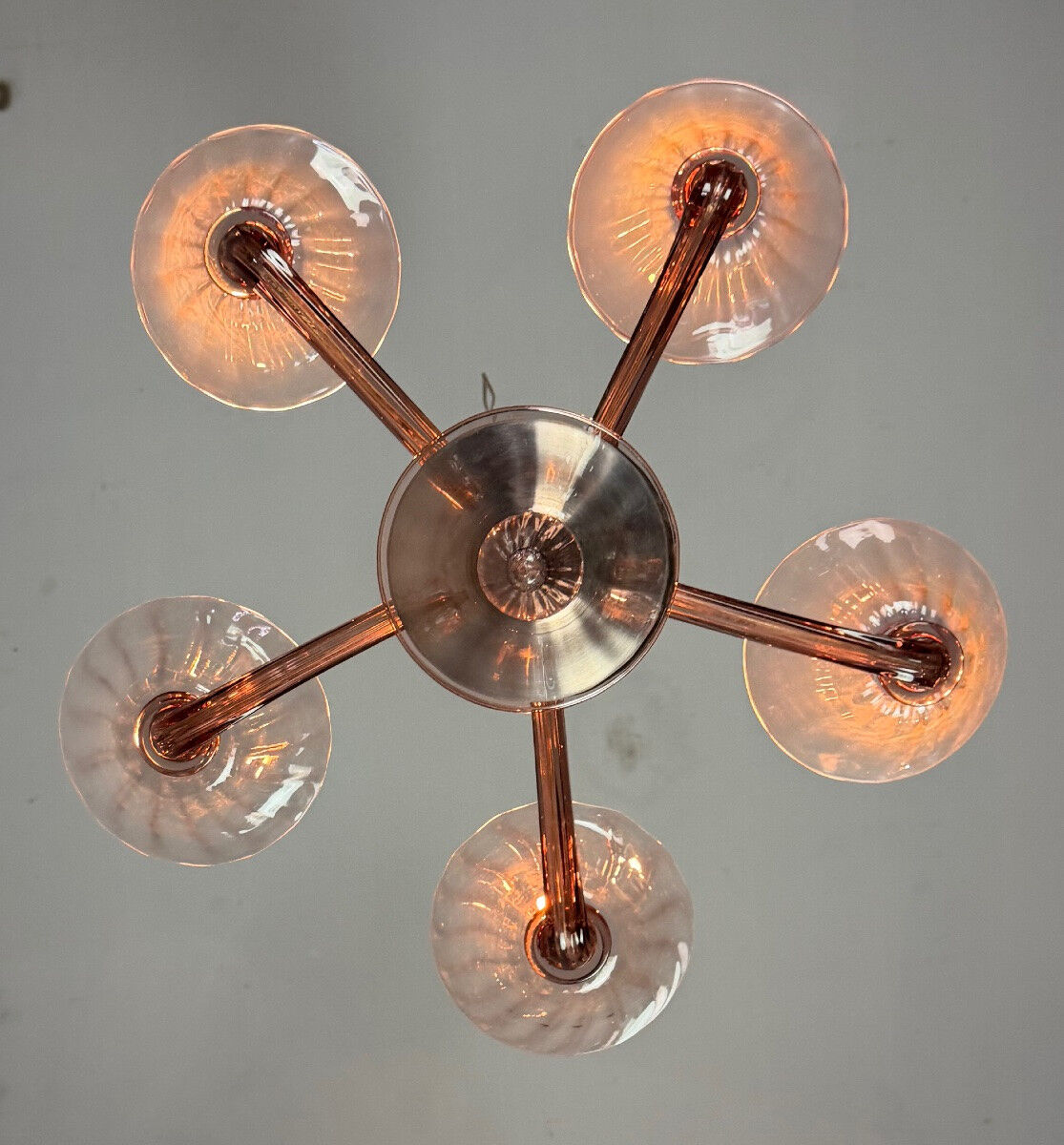 Venetian chandelier in amethyst Murano glass, circa 1920