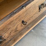 Antique hungarian oak glass and wood cabinet