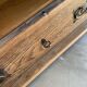 Antique hungarian oak glass and wood cabinet