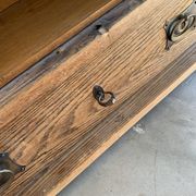 Buffet antique en chêne hongrois verre et bois