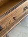 Antique hungarian oak glass and wood cabinet