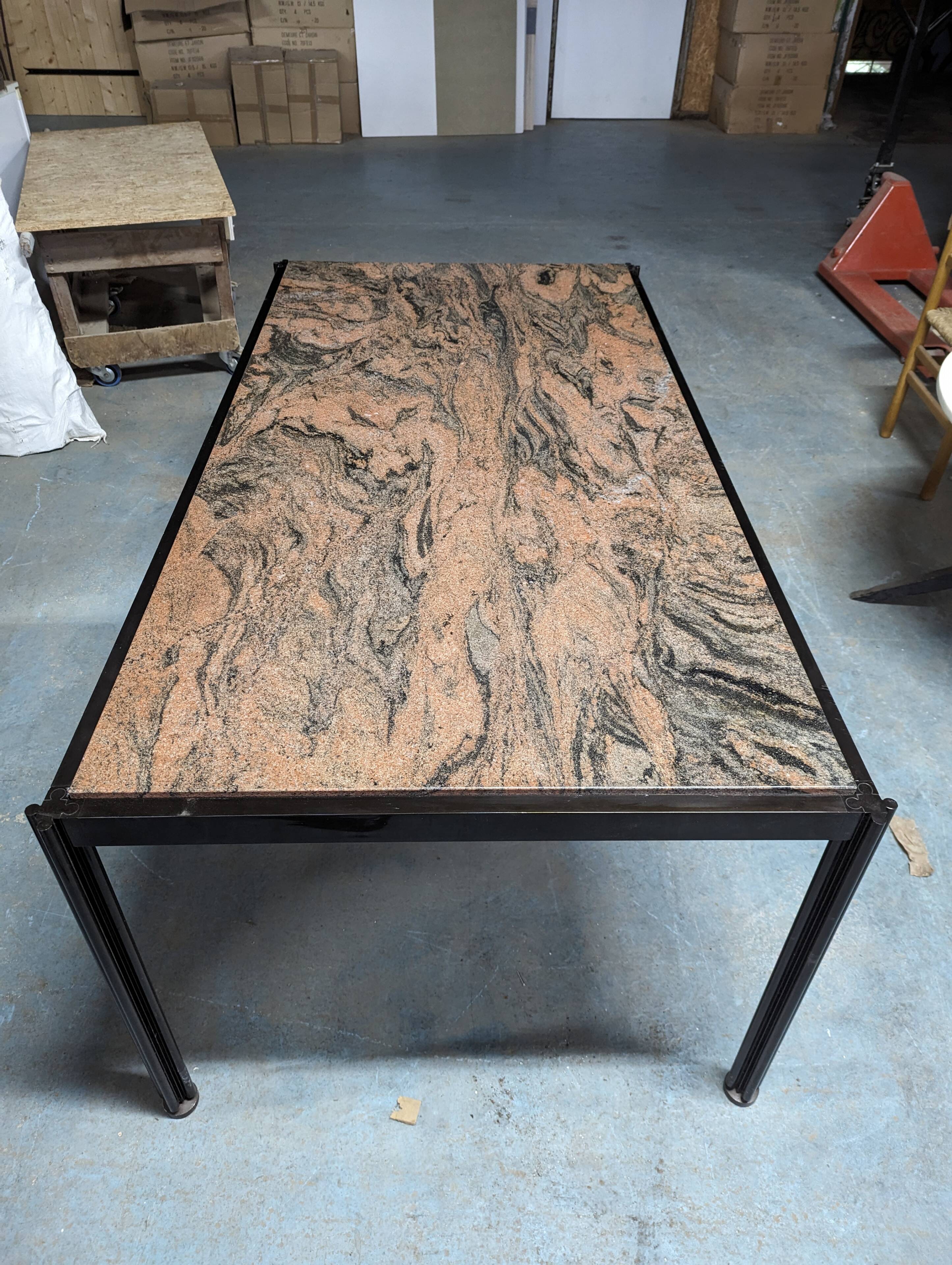Pink granite desk table by George Ciancimino