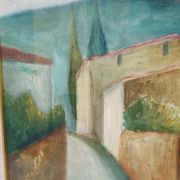 Paysage toscan, huile sur toile, fin du XXe siècle