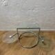 Glass coffee table with 2 swivel tops