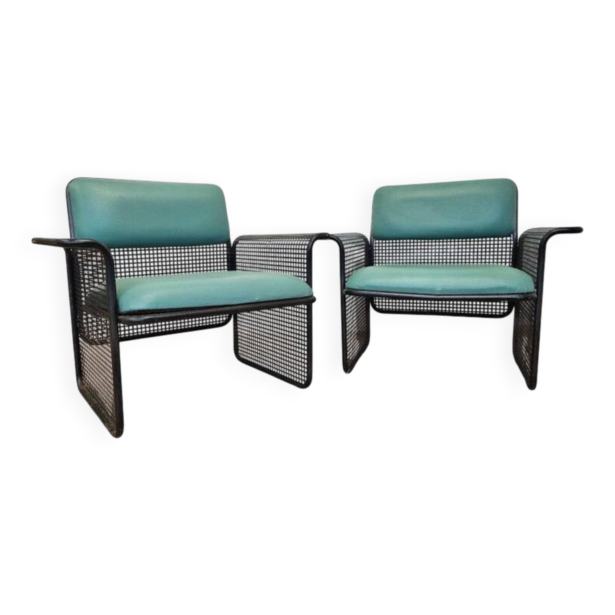 Set of Two Rare Metal Armchairs Talin Vicenza, Italy, 1970s