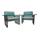 Set of Two Rare Metal Armchairs Talin Vicenza, Italy, 1970s