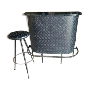 Bar d’angle avec son tabouret 1950