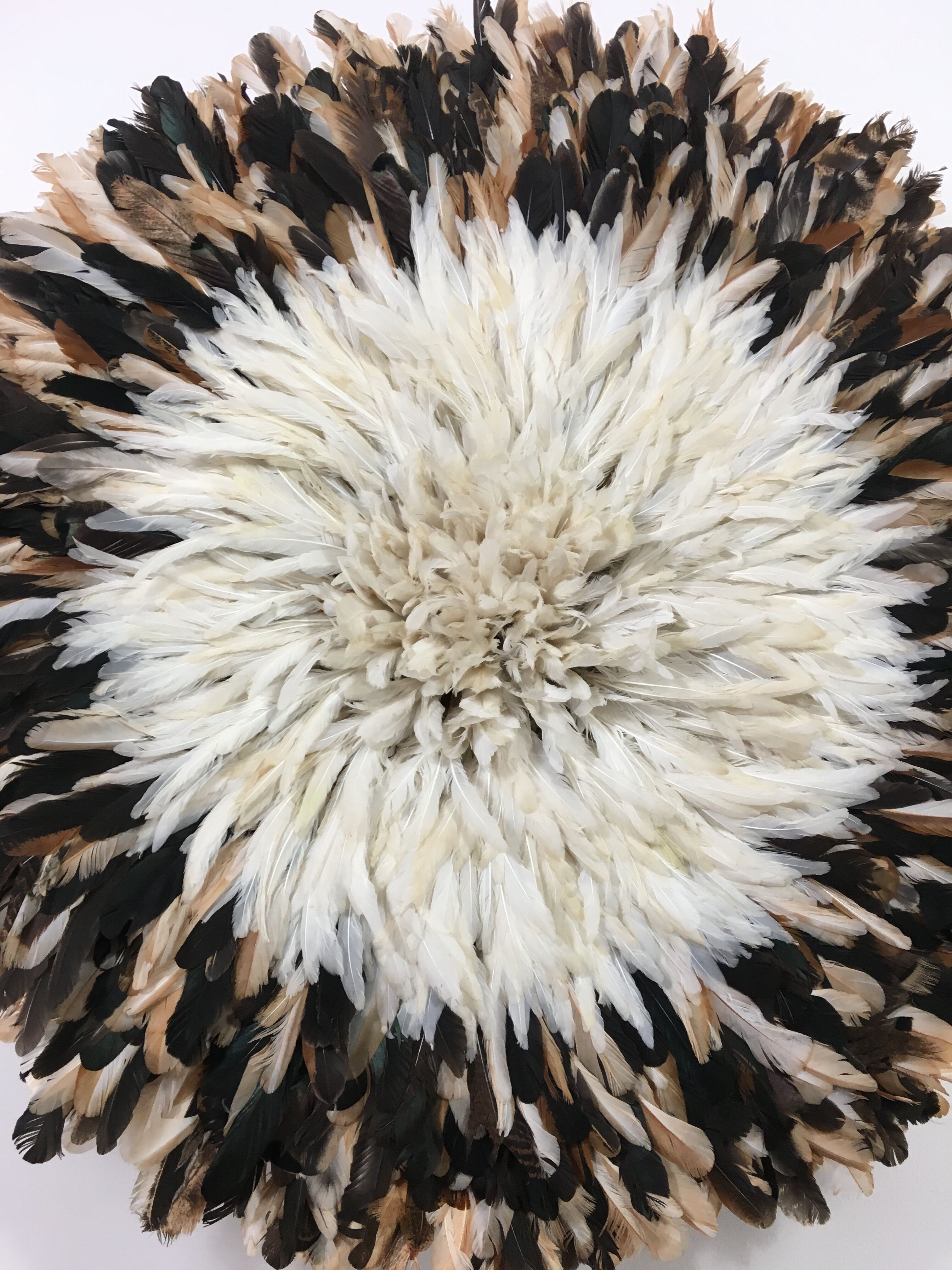 Juju hat 80cm blanc noir moucheté