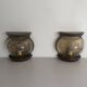 Pair of bronze and glass wall lights from the mid-century, 1960, Italy.