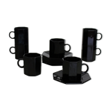 7 black cups Octime Arcoroc Esso collection