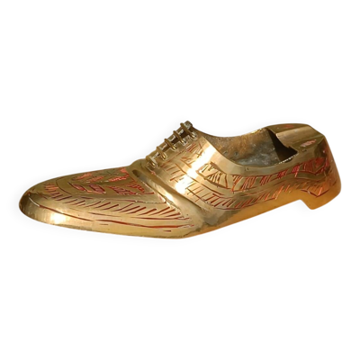 Cendrier vintage en laiton forme chaussure