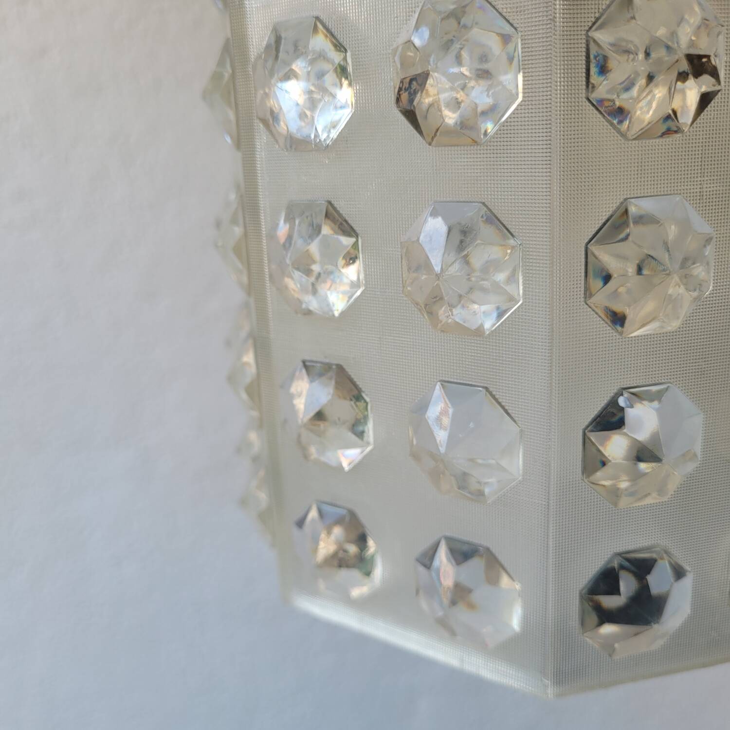Vintage hexagonal cabochon pendant light – 70s