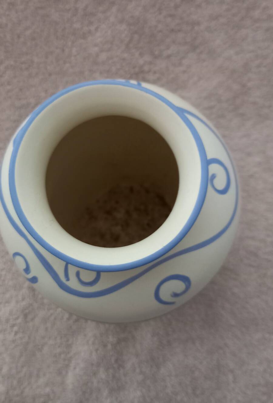 blue ceramic vase seaside shell decor