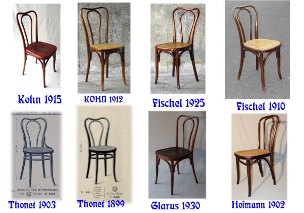 2 Kohn chairs no. 48 by Kohn 1890, not Thonet bistro - caned -