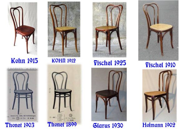 2 chaises Kohn n°48 par Kohn 1890, no Thonet bistro - cannées -