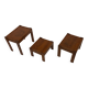 Vintage set of 3 side tables nesting pine wood 60s