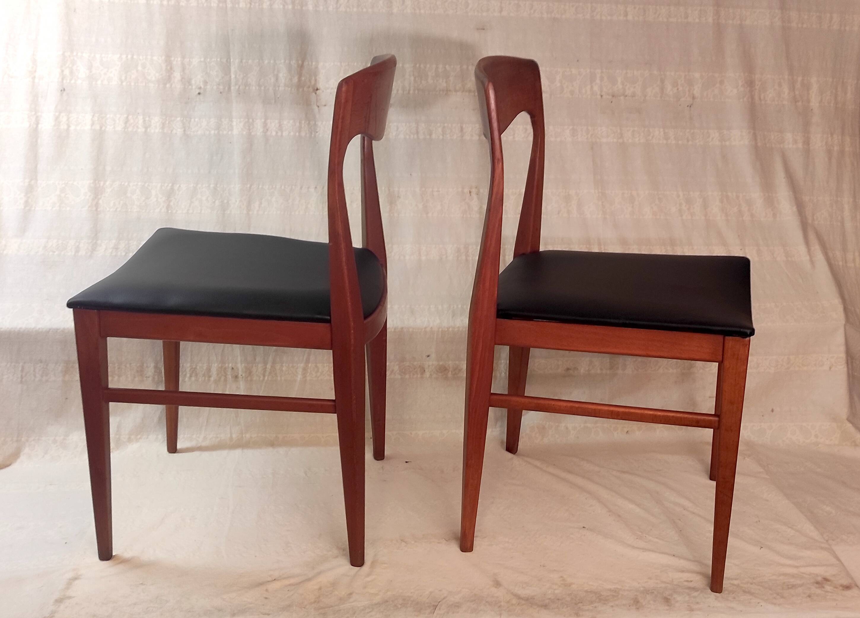 Chaise style scandinave en bois massif - années 70