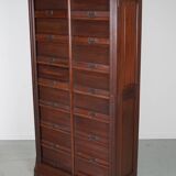Antique Mahogany Filing Cabinet with Roll Down Tambour Doors, USA circa 1920