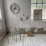 1950s metal and glass nesting coffee tables