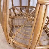 Table basse vintage en rotin et osier