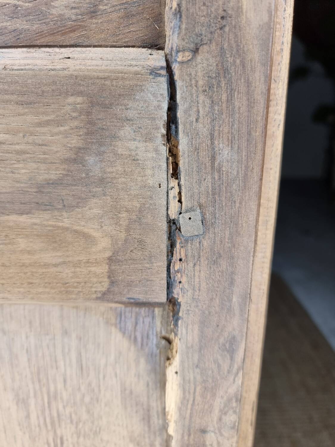 Hand-carved French rustic wardrobe